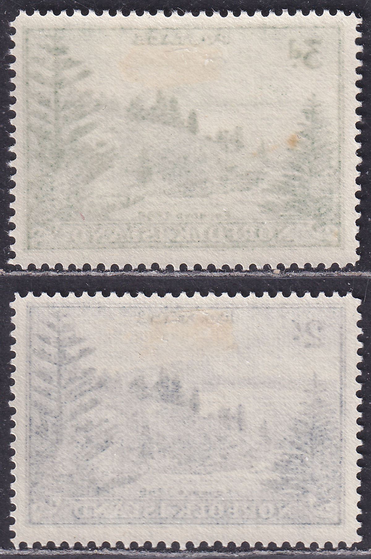 Norfolk Island 1959 QEII Ball Bay 3d Emerald-Grn, 2sh Deep Blue Mint SG6a SG12a