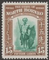 North Borneo 1939 KGVI Dyak 15c Mint SG311