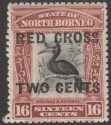 Click for more photos and details North Borneo 1918 KGV Red Cross 16c + 2c Black and Brown-Lake Mint SG225