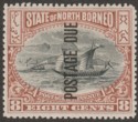 Click for more photos and details North Borneo 1898 QV Postage Due 8c Black and Brown perf 14½-15 Mint SG D20