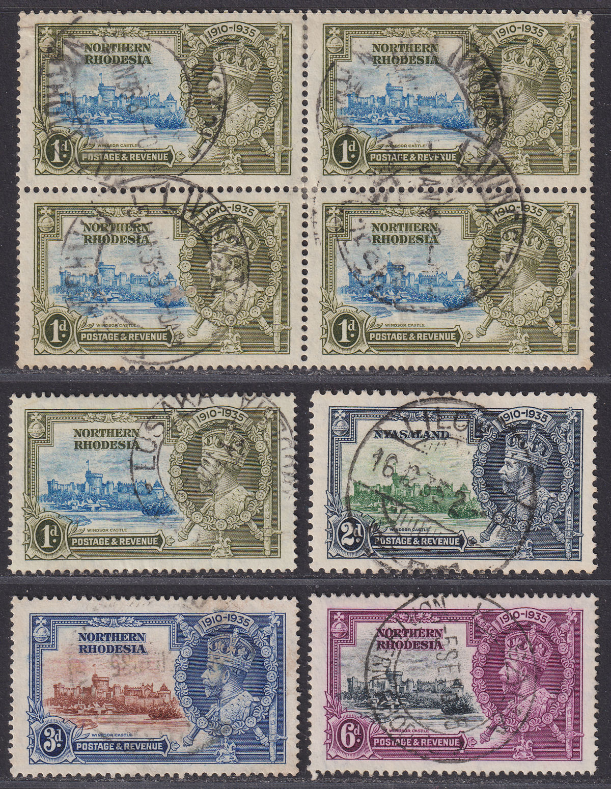 Northern Rhodesia 1935 KGV Silver Jubilee Set Used SG18-21 cat £21