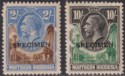 Click for more photos and details Northern Rhodesia 1925 KGV SPECIMEN Overprint 2sh, 10sh Mint SG11s SG16s FAULTY