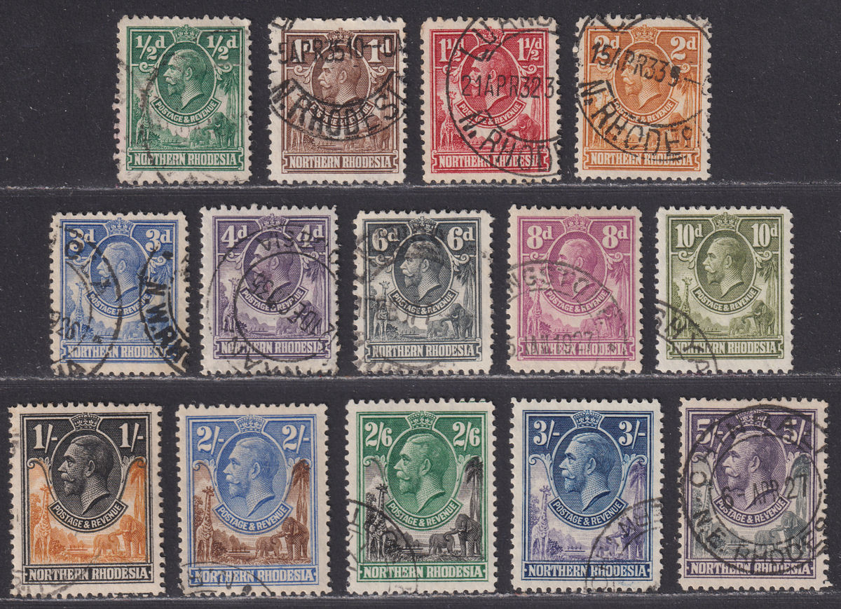 Northern Rhodesia 1925 King George V Set to 5sh Used SG1-14 cat £230