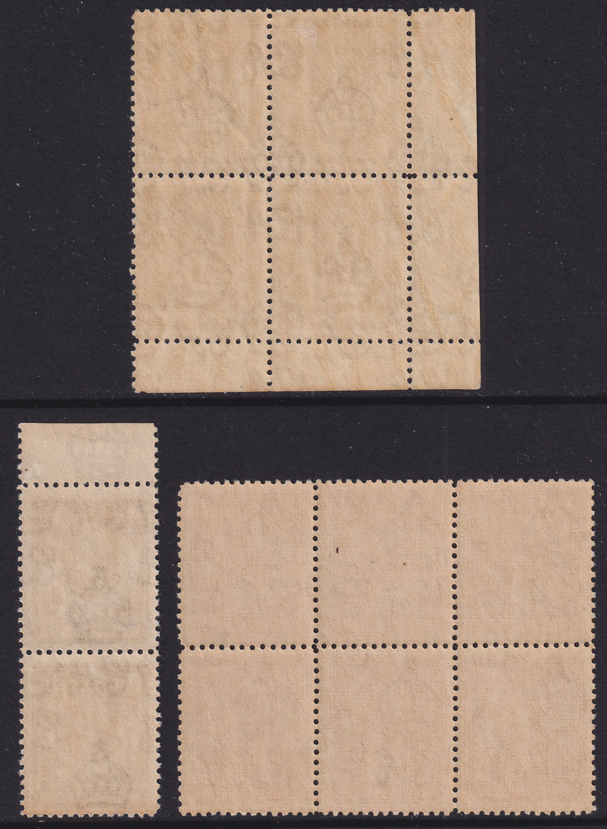 Northern Rhodesia 1925 King George V 1d, 1½d Blocks, 4d Pair Mint