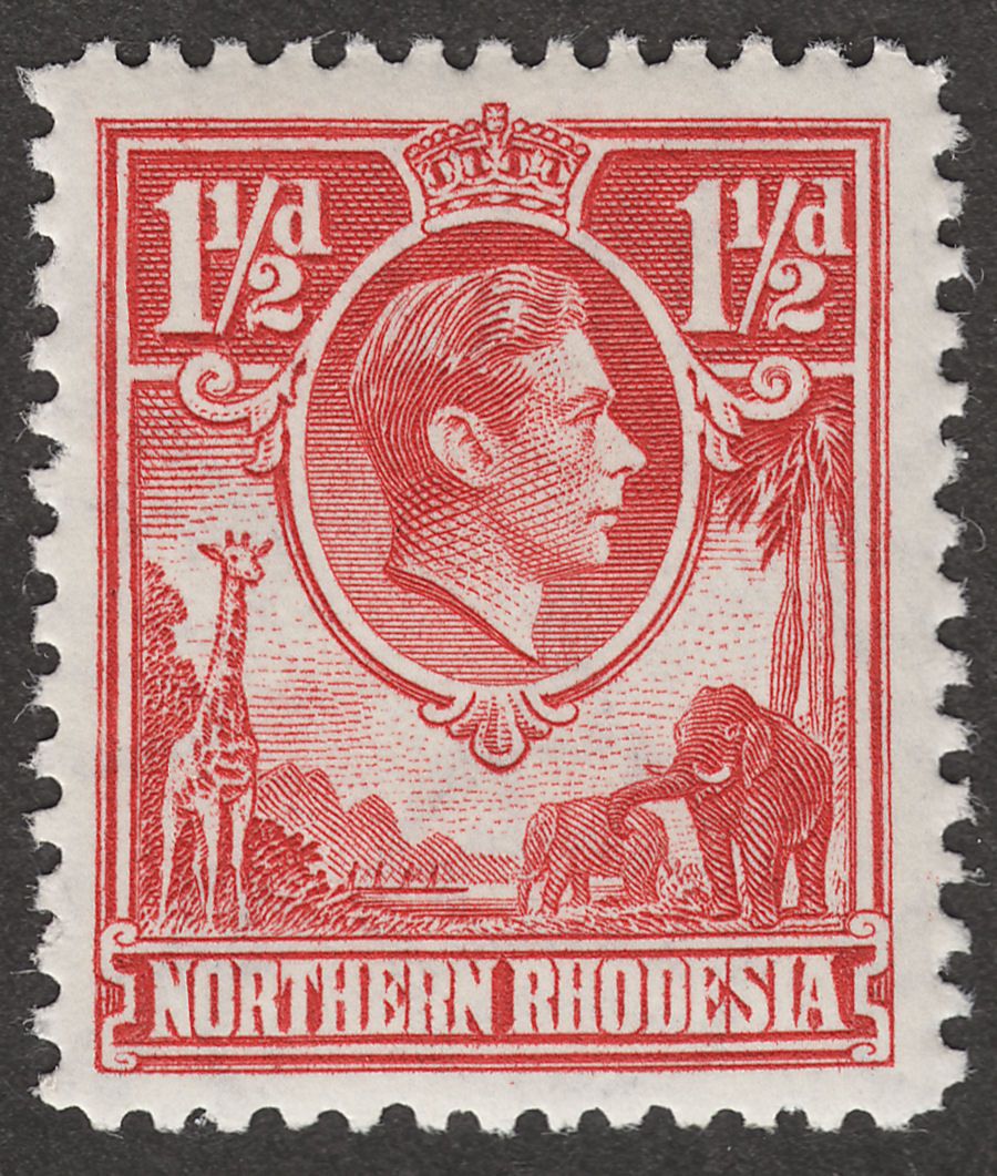 Northern Rhodesia 1938 KGVI 1½d Carmine-Red Mint SG29