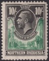 Click for more photos and details Northern Rhodesia 1925 KGV 10sh Green and Black Mint SG16 cat £130