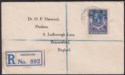 Click for more photos and details Northern Rhodesia 1929 KGV 3sh Violet and Blue Used on Cover SG13 ABERCORN Pmk