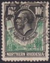 Click for more photos and details Northern Rhodesia 1925 KGV 10sh Green and Black Used SG16 cat £110