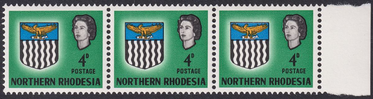 Northern Rhodesia 1963 QEII Arms 4d Parting in Hair Variety Mint SG79c cat £60