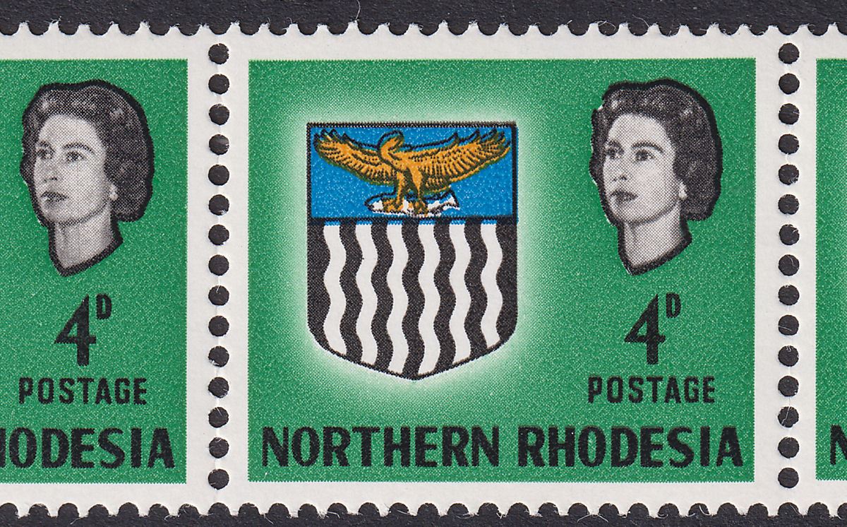 Northern Rhodesia 1963 QEII Arms 4d Parting in Hair Variety Mint SG79c cat £60