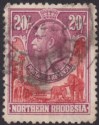 Northern Rhodesia 1925 KGV 20sh Carmine-Red and Rose-Purple Used SG17 cat £400