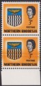 Click for more photos and details Northern Rhodesia 1963 QEII Arms 3d Doctor Blade Variety Pair Mint SG78var