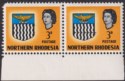 Click for more photos and details Northern Rhodesia 1963 QEII Arms 3d Horizontal Black Flaw Pair UM Mint SG78var