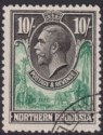 Click for more photos and details Northern Rhodesia 1925 KGV 10sh Green and Black Used SG16 cat £110