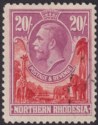 Click for more photos and details Northern Rhodesia 1925 KGV 20sh Carmine-Red and Rose-Purple Used* SG17 cat £400