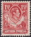 Click for more photos and details Northern Rhodesia 1938 KGVI 1½d Carm-Red Tick Bird Flaw Variety Used SG29b c£450