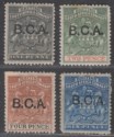British Central Africa 1891 QV BCA Overprint BSAC 1d, 2d, 4d, 6d Mint