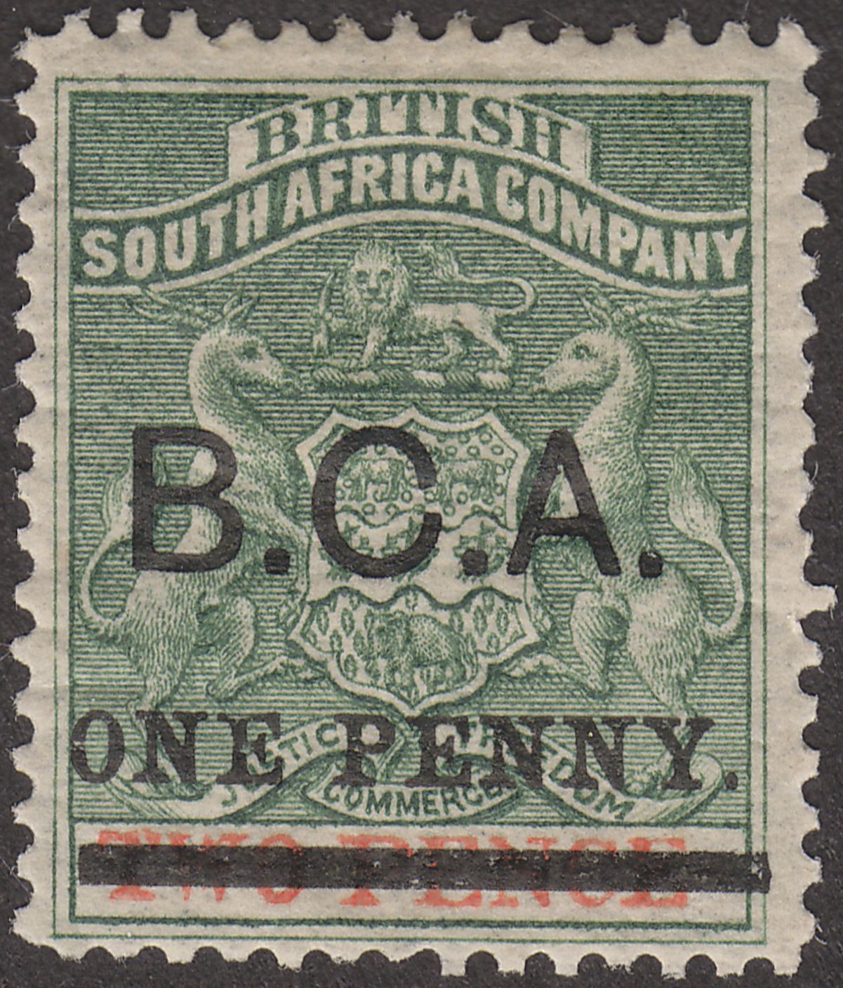 British Central Africa 1895 QV BCA Overprint BSAC 1d on 2d Mint SG20 cat £45