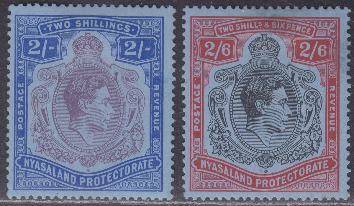 Nyasaland 1938 KGVI 2sh and 2sh6d Mint SG139-140 cat £28