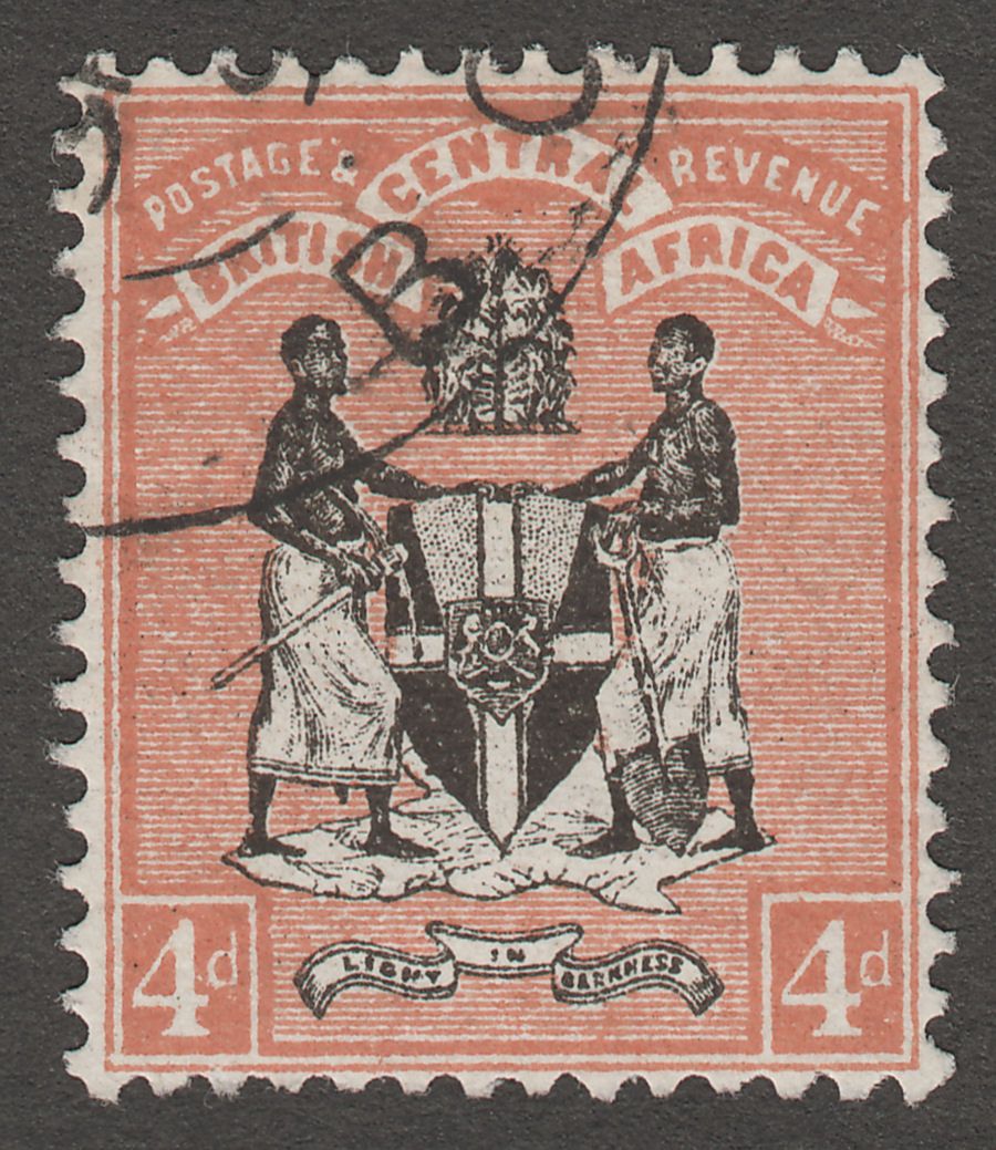 British Central Africa 1895 QV 4d Black and Reddish Buff Used SG23
