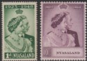 Nyasaland 1948 KGVI Royal Silver Wedding RSW 1d + 10sh Mint SG161-162 cat £18