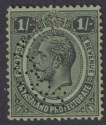 Nyasaland 1930 KGV SPECIMEN Perf 1sh Black on Emerald Unused SG108s