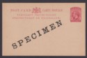 Click for more photos and details Nyasaland 1914 King George V SPECIMEN 1d Postal Stationery Postcard Unused H&G5