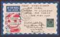 Click for more photos and details Nyasaland 1933 KGV 1sh Used on RAF First Flight Airmail Cover ZOMBA to Lilongwe