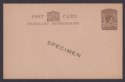 Click for more photos and details Nyasaland 1938 King George VI SPECIMEN 1d Postal Stationery Postcard Unused H&G6