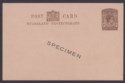 Click for more photos and details Nyasaland 1938 King George VI 1d SPECIMEN Postal Stationery Postcard Unused H&G6