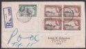 Click for more photos and details Nyasaland 1955 QEII 1sh + ½d Booklet Pane Used on Registered Cover LILONGWE-USA