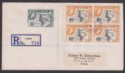 Click for more photos and details Nyasaland 1955 QEII 1sh + 2d Booklet Pane Used on Registered Cover LIMBE - USA