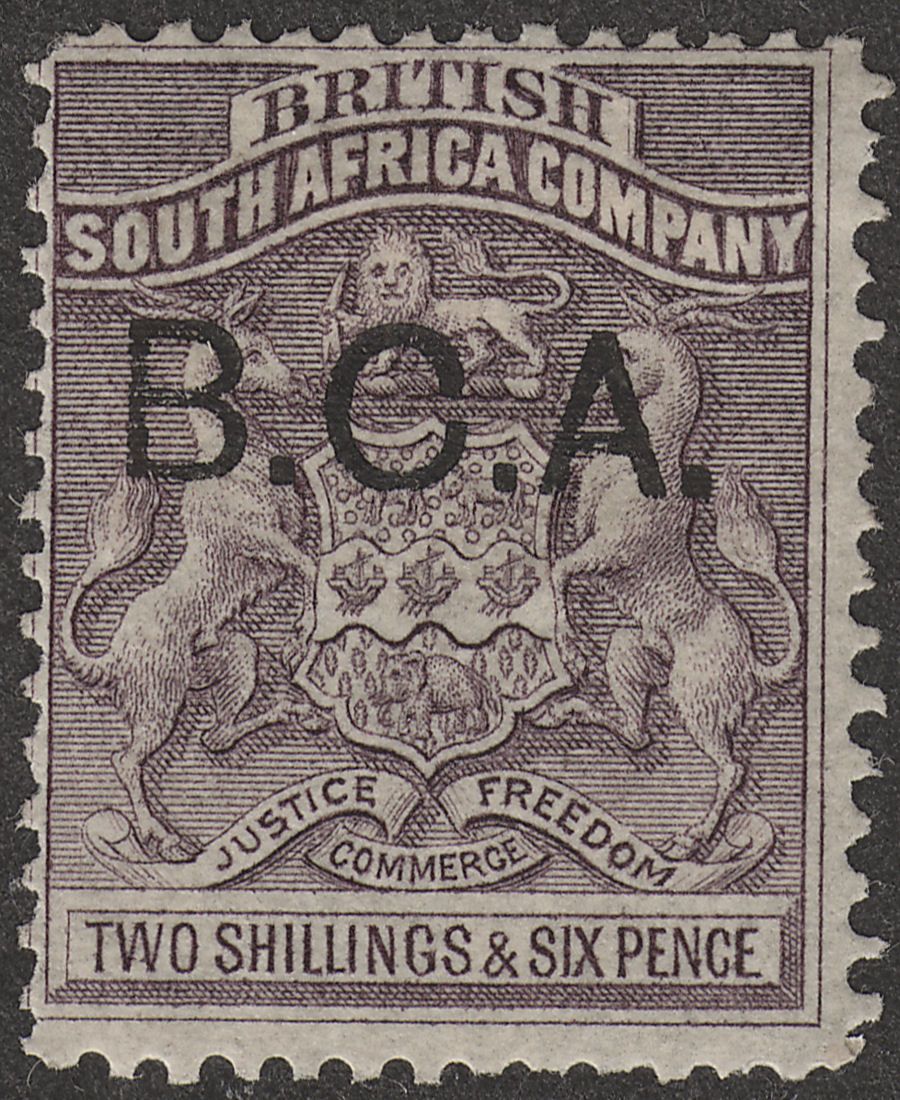 British Central Africa 1891 QV BCA Opt on BSAC 2sh6d Grey-Purple Mint SG9