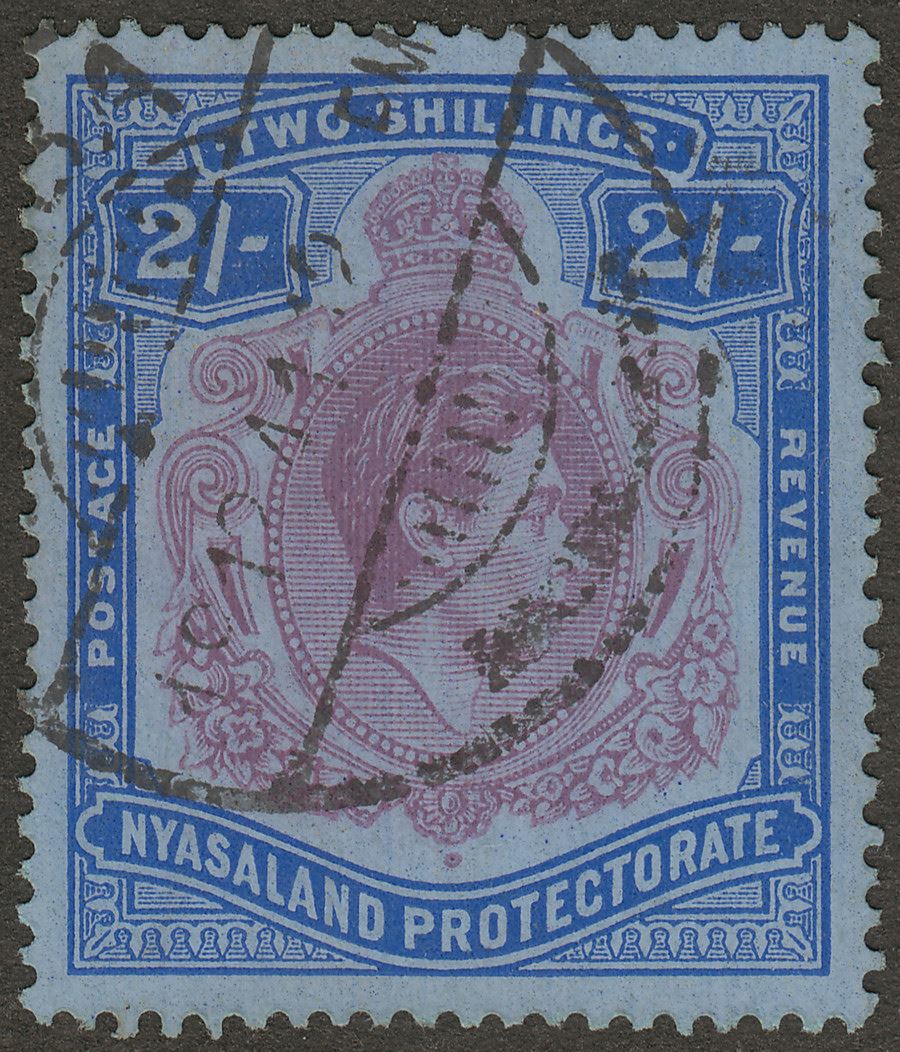 Nyasaland 1938 KGVI 2sh Purple and Blue Used SG139
