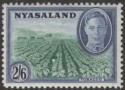 Nyasaland 1945 KGVI 2sh6d Emerald and Blue Mint SG154