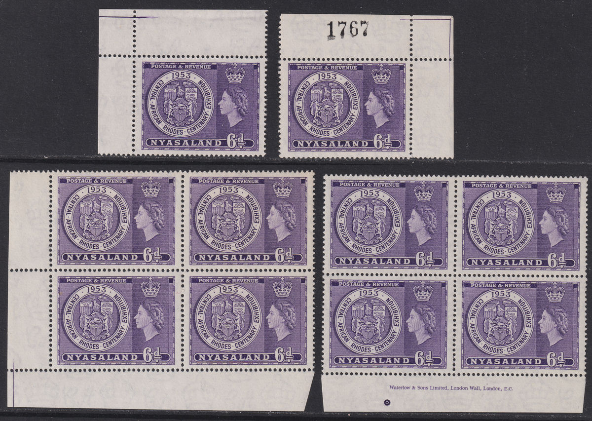Nyasaland 1953 QEII Rhodes Centenary Exhibition 6d Selection UM Mint SG171