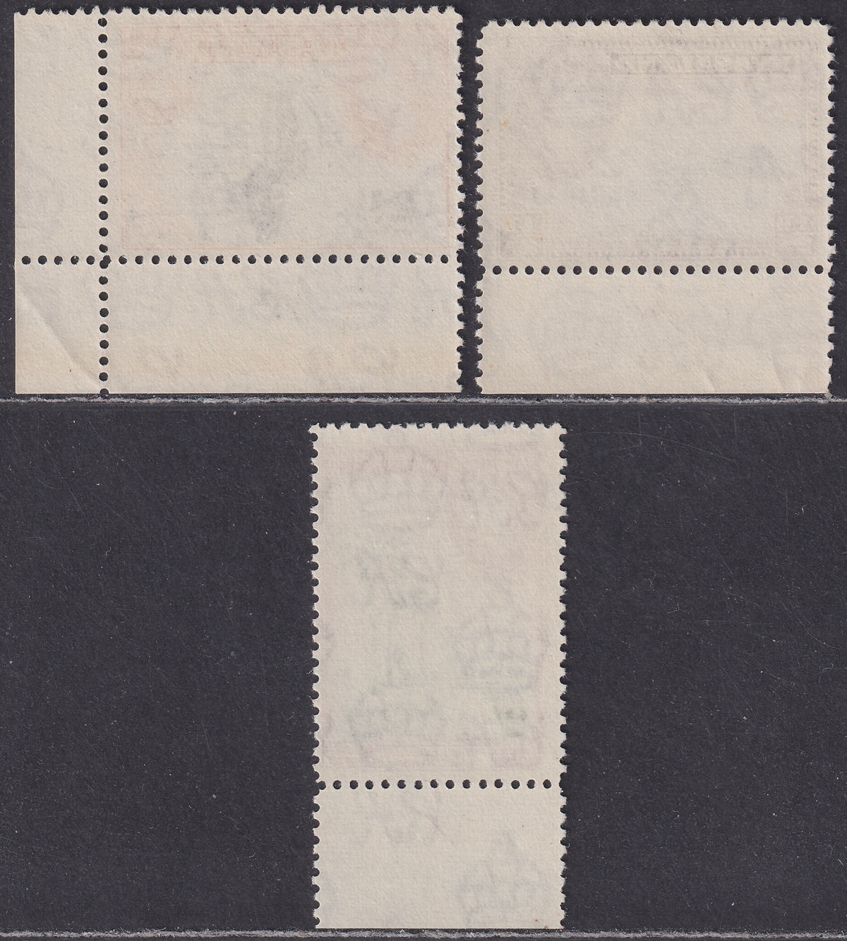 Nyasaland 1953 Queen Elizabeth II ½d, 2d, 2sh with Plate Numbers UM Mint