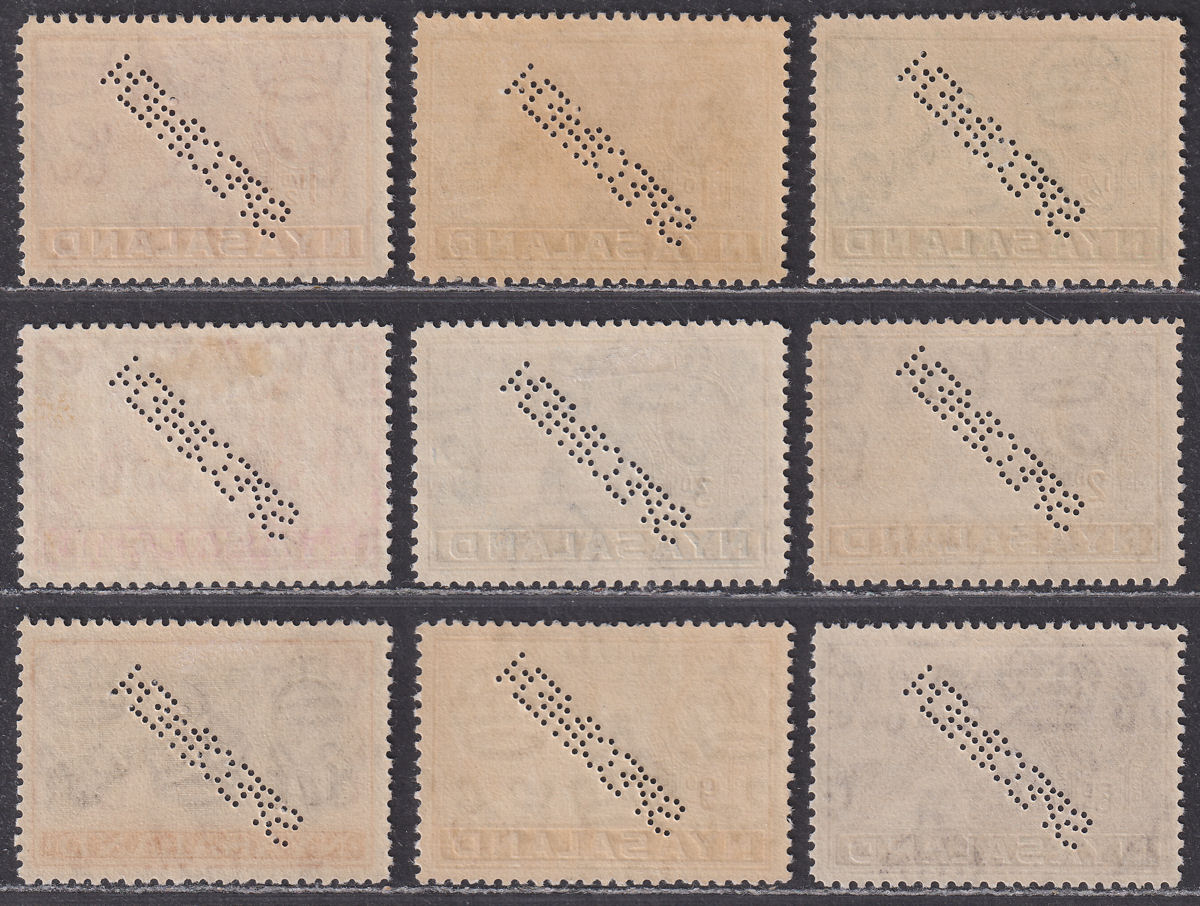 Nyasaland 1934 KGV SPECIMEN Perf Leopard Set Mint SG114s-122s cat £350