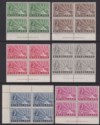 Nyasaland 1934-35 KGV Leopard Block Set to 4d Mint SG114-119 mostly Imprints