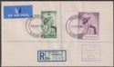 Nyasaland 1955 KGVI Royal Silver Wedding Registered Airmail Cover Used SALISBURY