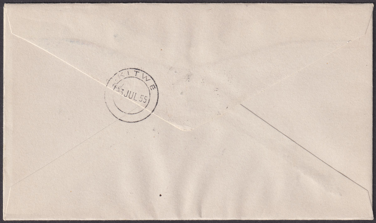 Nyasaland 1955 KGVI Royal Silver Wedding Registered Airmail Cover Used SALISBURY