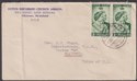 Nyasaland 1949 KGVI RSW 1d x2 Dutch Church Mission Cover Used MKHOMA - Cape Town