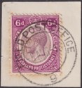 Nyasaland 1918 KGV 6d Used on Piece with FIELD POST OFFICE 9 Postmark