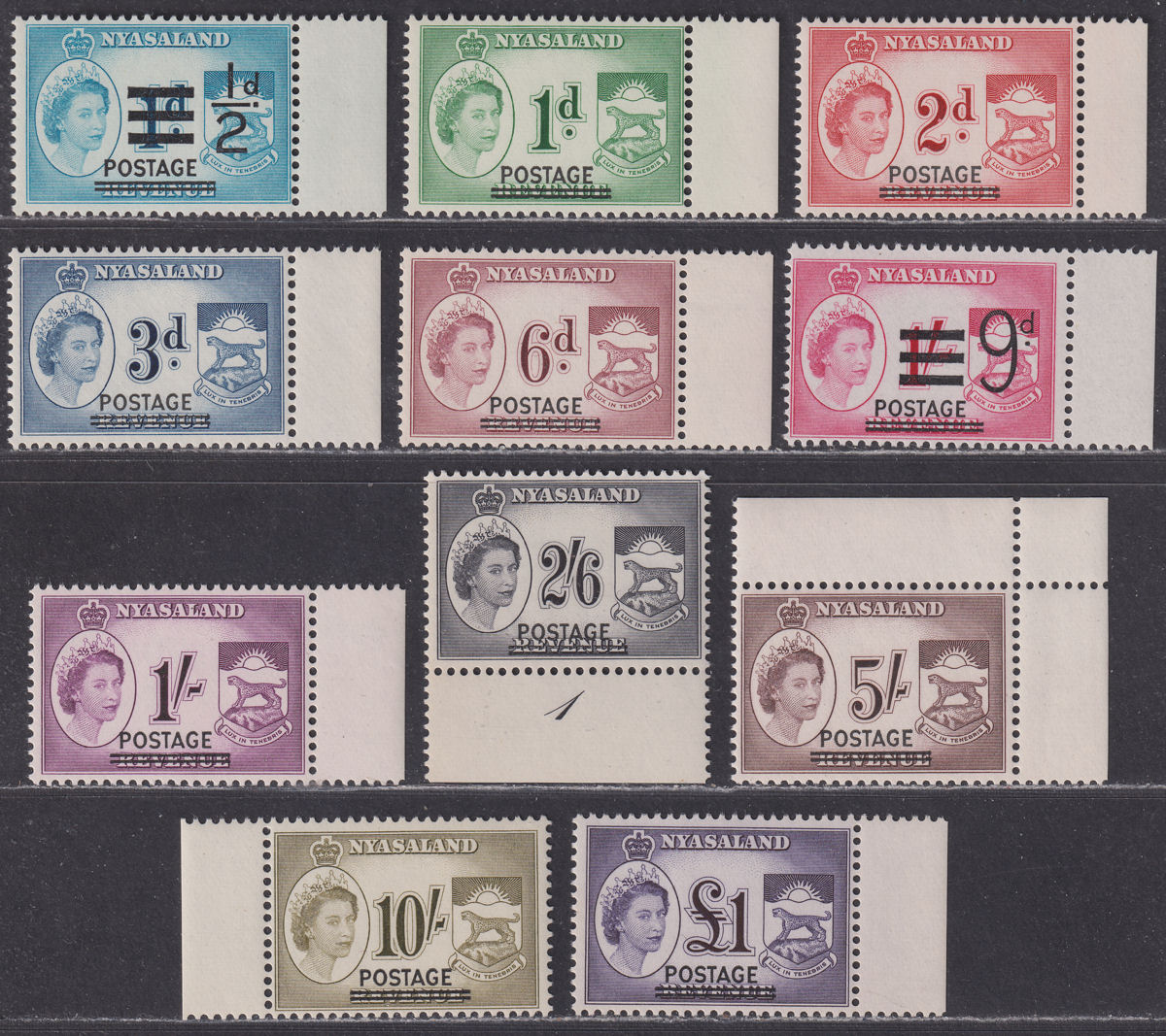 Nyasaland 1963 Queen Elizabeth II Overprint Set Mint SG188-198 cat £23