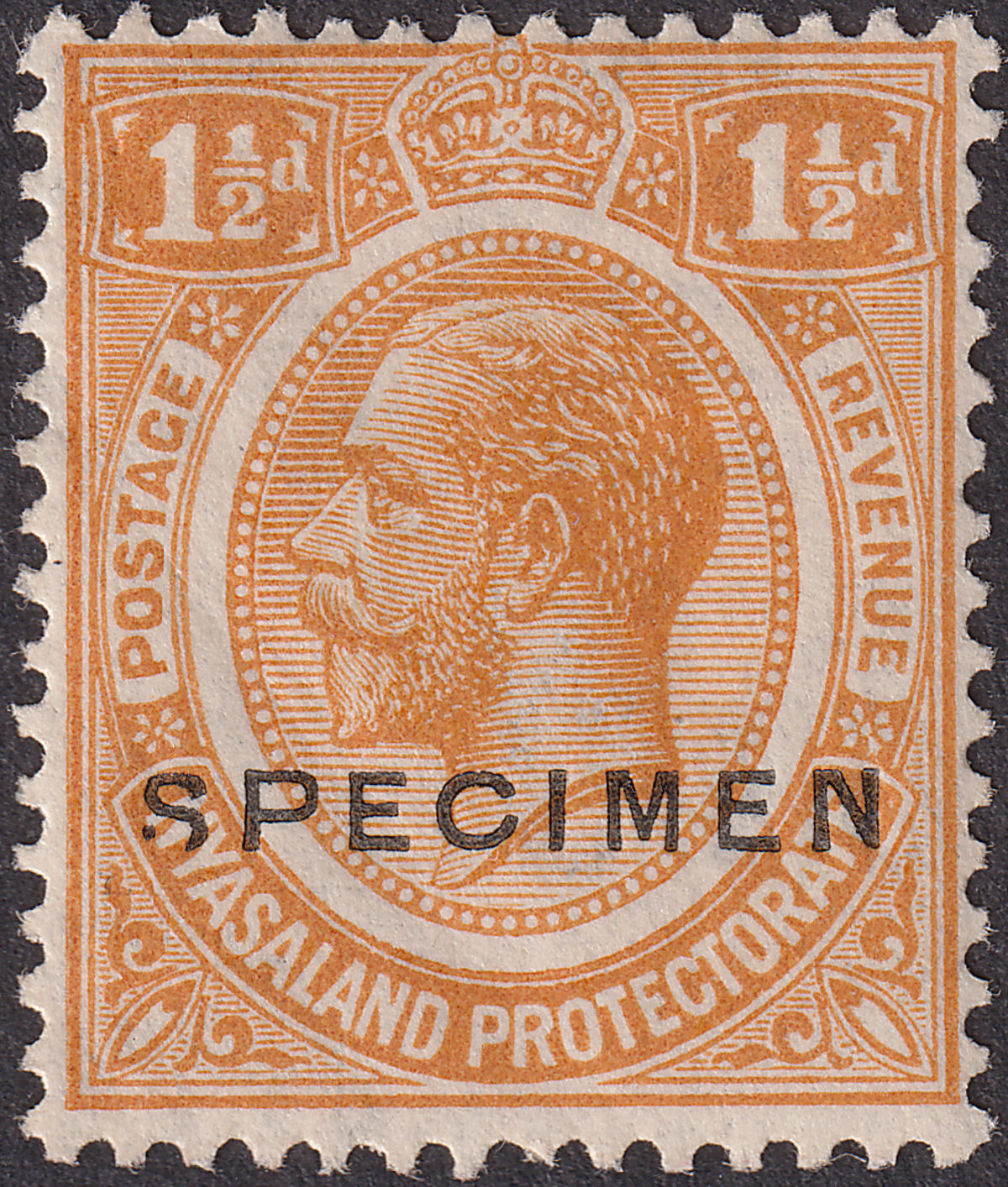 Nyasaland 1925 KGV SPECIMEN Overprint 1½d Orange Mint SG102s