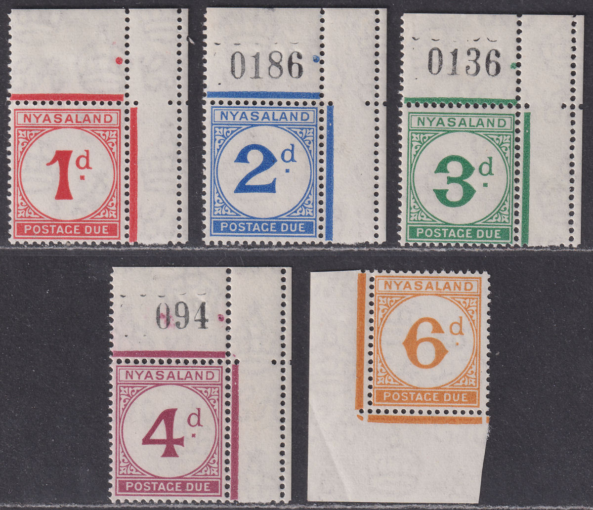 Nyasaland 1950 KGVI Postage Due Set Mint SG D1-D5 cat £100