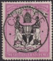 Click for more photos and details British Central Africa 1896 QV 2sh6d Black and Magenta Used SG37 cat £160 CHINDE