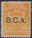 Click for more photos and details British Central Africa 1891 QV BCA Opt on BSAC 5sh Or-Yellow Mint SG12 cat £120