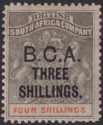 Click for more photos and details British Central Africa 1892 QV BCA Overprint BSAC 3sh on 4sh Mint SG18 cat £375