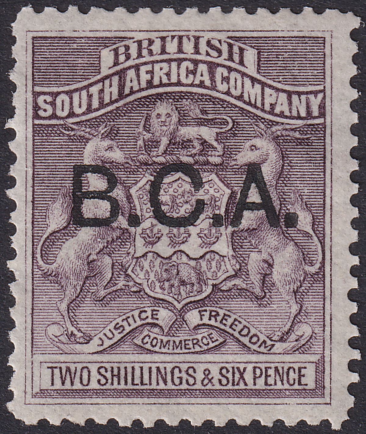 British Central Africa 1891 QV BCA Opt on BSAC 2sh6d Grey-Purple Mint SG9 cat£90